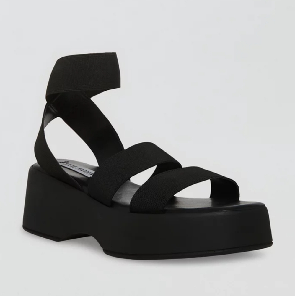 Steve Madden Black Elastic Strappy Sandal - Size 8.5